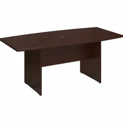 Bush Business Furniture 72W x 36D Boat Shaped Conference Table with Wood Base, Mocha Cherry (99TB7236MR)
