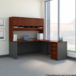 Bush Business Furniture Westfield 72W L Shaped Desk with Hutch and Mobile File Cabinet, Hansen Cherry (SRC0018HCSU)