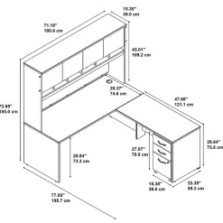 Bush Business Furniture Westfield 72W L Shaped Desk with Hutch and Mobile File Cabinet, Mahogany (SRC0018MASU)