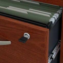 Bush Business Furniture Westfield 72W L Shaped Desk with 48W Return and Mobile File Cabinet, Mahogany (SRC001MASU)