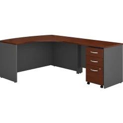 Bush Business Furniture Westfield Right Handed L Shaped Desk with Mobile File Cabinet, Hansen Cherry (SRC007HCRSU)