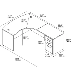Bush Business Furniture Westfield Right Handed L Shaped Desk with Mobile File Cabinet, Hansen Cherry (SRC007HCRSU)