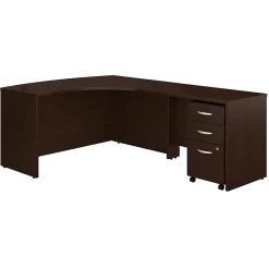 Bush Business Furniture Westfield Right Handed L Shaped Desk with Mobile File Cabinet, Mocha Cherry (SRC007MRRSU)