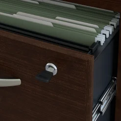 Bush Business Furniture Westfield Right Handed L Shaped Desk with Mobile File Cabinet, Mocha Cherry (SRC007MRRSU)