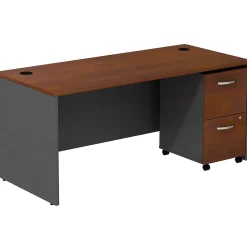 Bush Business Furniture Westfield Desk w/ 2 Drawer Mobile Pedestal, Hansen Cherry (SRC028HCSU)
