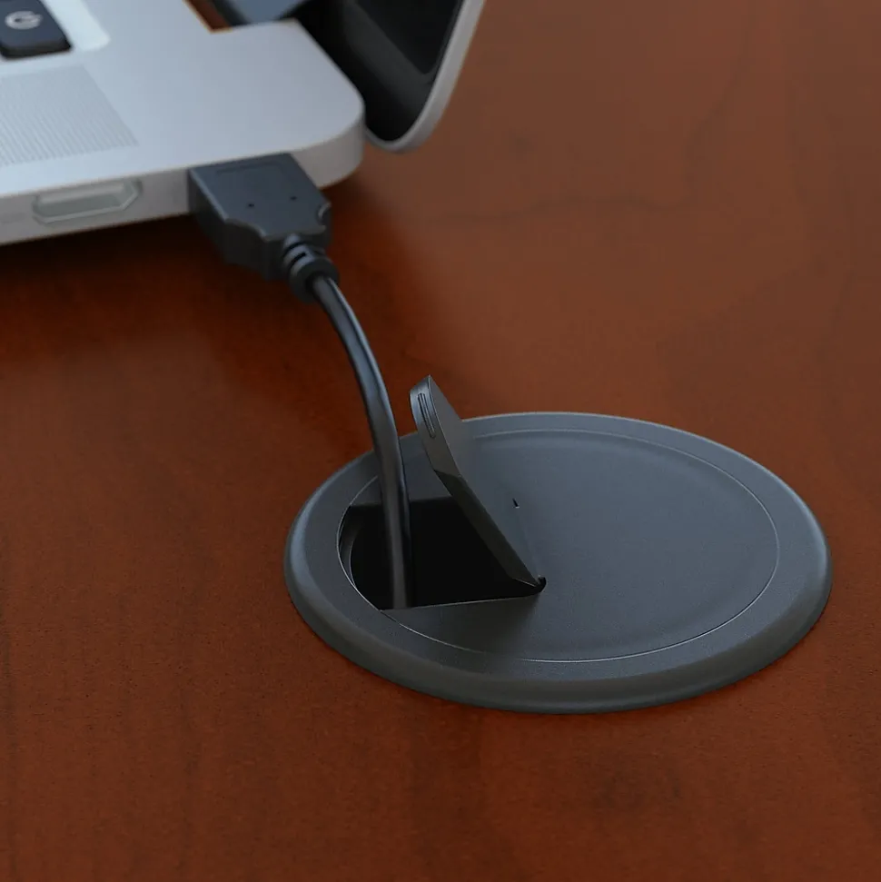 Bush Business Furniture Westfield Desk w/ 2 Drawer Mobile Pedestal, Hansen Cherry (SRC028HCSU)