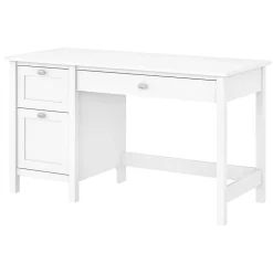 Bush Furniture Broadview 54"W Computer Desk with Drawers, Pure White (BDD254WH-03)