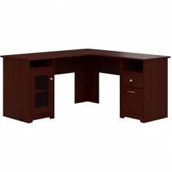 Bush Furniture Cabot L Shaped Desk, Harvest Cherry (WC31430K)