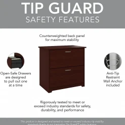 Bush Furniture Cabot Lateral File Cabinet, Harvest Cherry (WC31480)