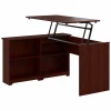 Bush Furniture Cabot 52"W 3 Position Sit to Stand Corner Bookshelf Desk, Harvest Cherry (WC31416)