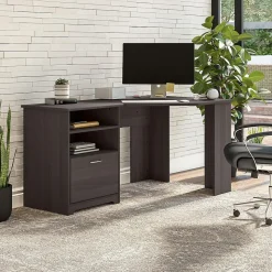 Bush Furniture Cabot 60"W Corner Desk, Heather Gray (WC31715-03)