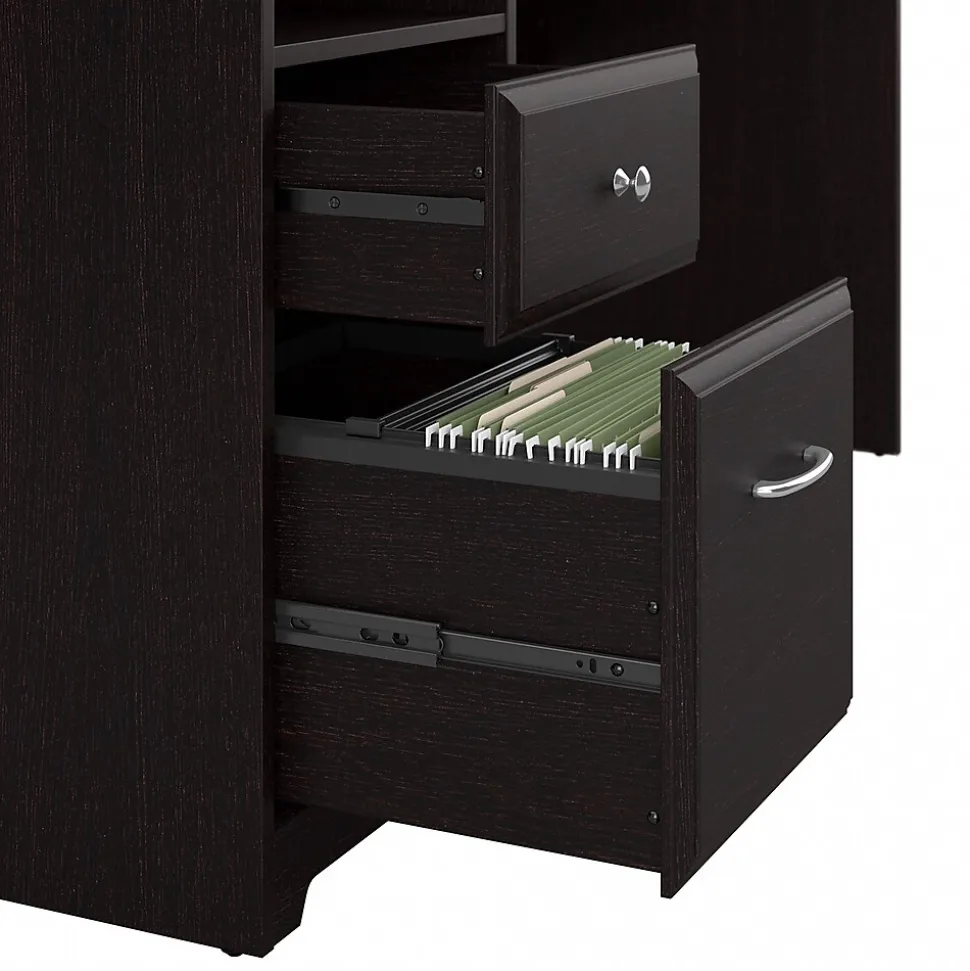 Bush Furniture Cabot 60"W Computer Desk with Hutch, Espresso Oak (CAB042EPO)