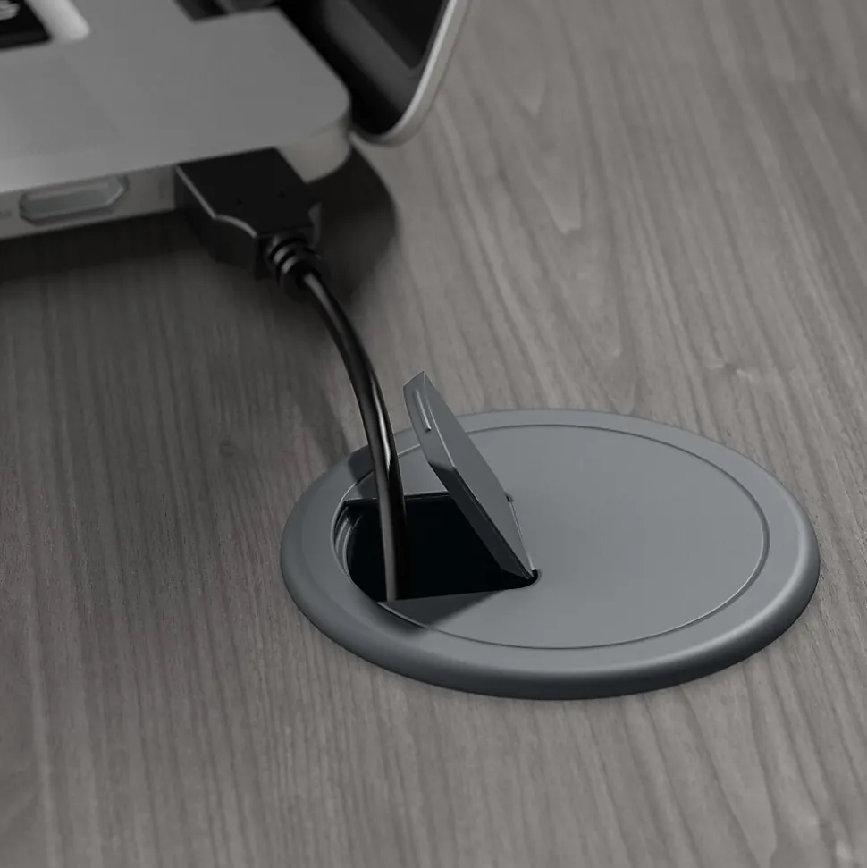 Bush Furniture Cabot 60"W Computer Desk with Drawers, Modern Gray (WC31360)