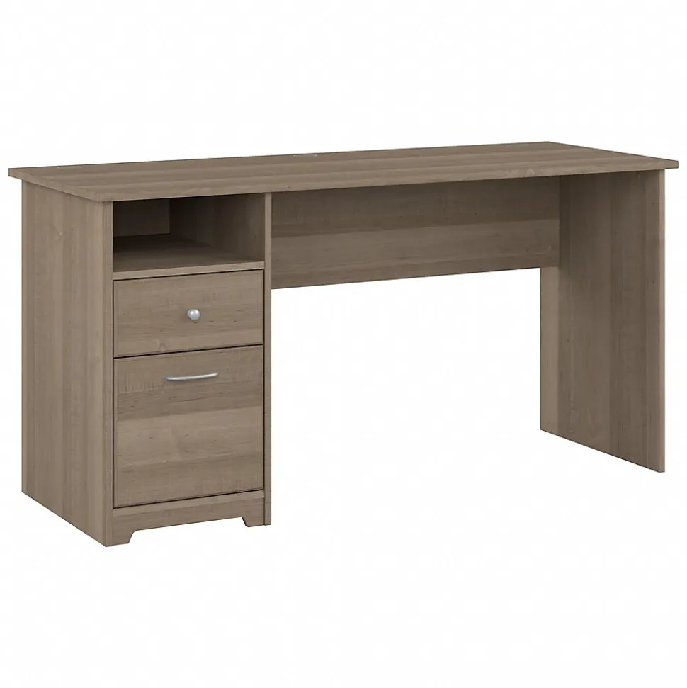 Bush Furniture Cabot 60"W Computer Desk with Drawers, Ash Gray (WC31260)