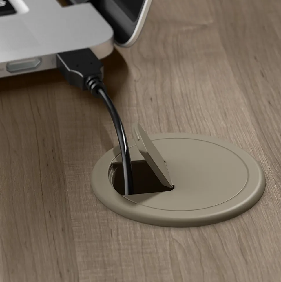 Bush Furniture Cabot 60"W Computer Desk with Drawers, Ash Gray (WC31260)