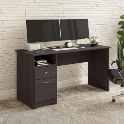 Bush Furniture Cabot 60"W Computer Desk with Drawers, Heather Gray (WC31760)