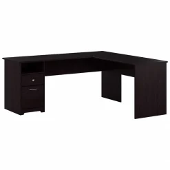 Bush Furniture Cabot 72"W L Shaped Computer Desk with Drawers, Espresso Oak (CAB051EPO)