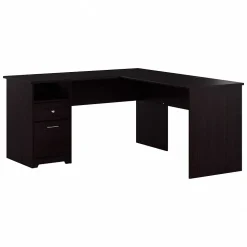 Bush Furniture Cabot 60"W L Shaped Computer Desk with Drawers, Espresso Oak (CAB044EPO)