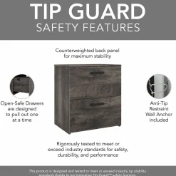 Bush Furniture City Park 2 Drawer Lateral File Cabinet, Dark Gray Hickory (CPF127GH-03)