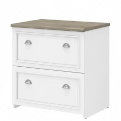 Bush Furniture Fairview 2-Drawer Lateral File Cabinet, Letter/Legal, Shiplap Gray/Pure White, 29.57" (WC53681-03)