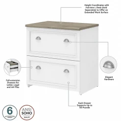 Bush Furniture Fairview 2-Drawer Lateral File Cabinet, Letter/Legal, Shiplap Gray/Pure White, 29.57