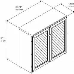 Bush Furniture Fairview Small Storage Cabinet with Doors, Antique White/Tea Maple (WC53296-03)