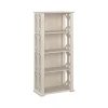 Bush Furniture Homestead 66.3"H 4-Shelf Bookcase with Adjustable Shelves, Linen White Oak Laminated Wood (HOB166LW-03)