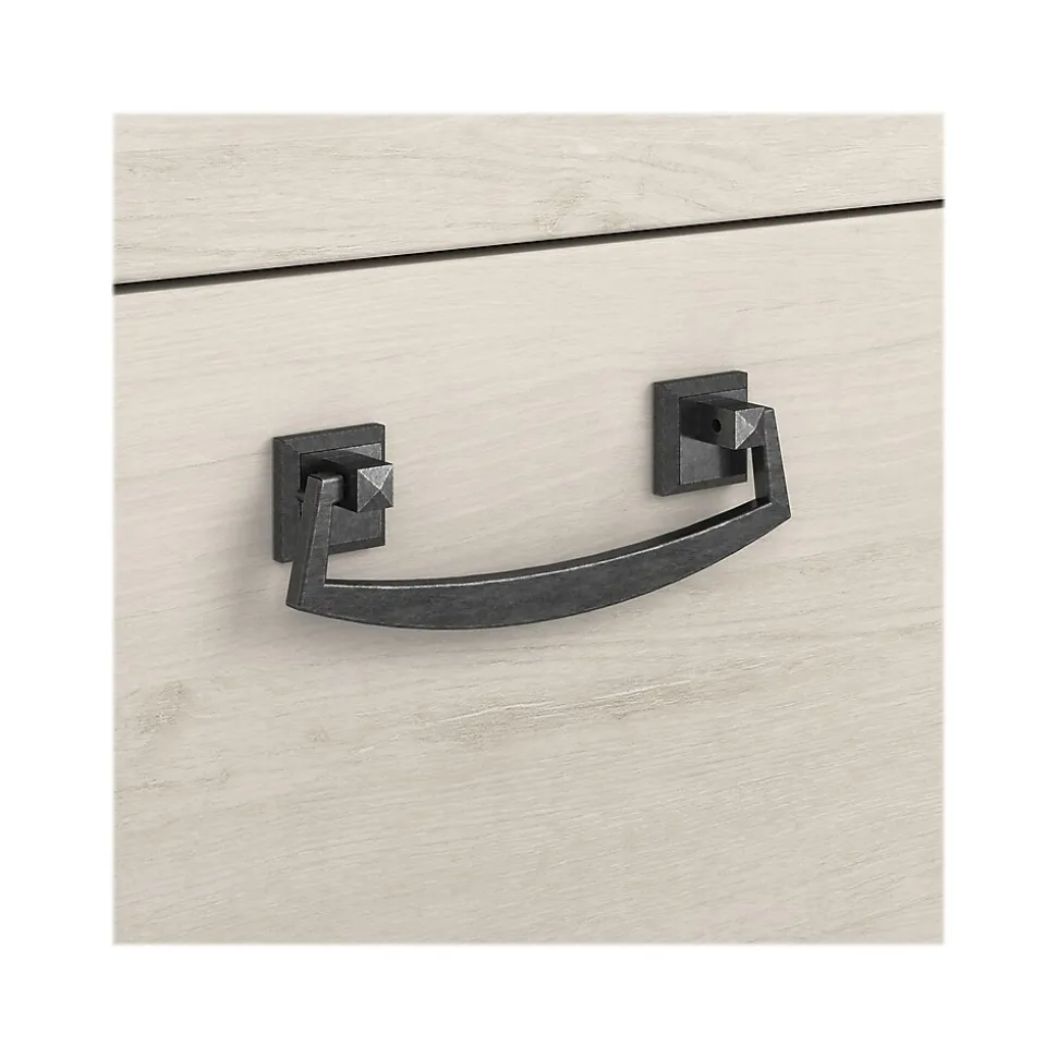 Bush Furniture Homestead 2-Drawer Lateral File Cabinet, Letter/Legal Size, Lockable, Linen White Oak (HOF129LW-03)