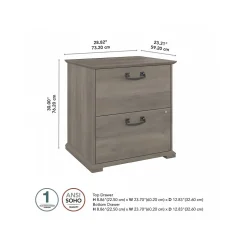 Bush Furniture Homestead 2-Drawer Lateral File Cabinet, Letter/Legal Size, Lockable, Driftwood Gray (HOF129DG-03)