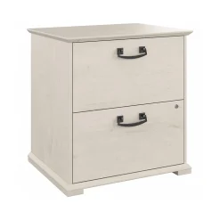 Bush Furniture Homestead 2-Drawer Lateral File Cabinet, Letter/Legal Size, Lockable, Linen White Oak (HOF129LW-Z)