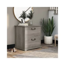 Bush Furniture Homestead 2-Drawer Lateral File Cabinet, Letter/Legal Size, Lockable, Driftwood Gray (HOF129DG-Z)