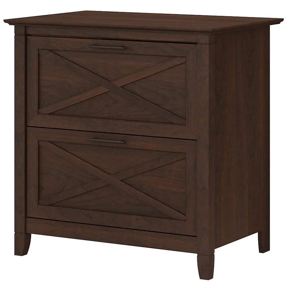 Bush Furniture Key West 2 Drawer Lateral File Cabinet, Bing Cherry (KWF130BC-03)