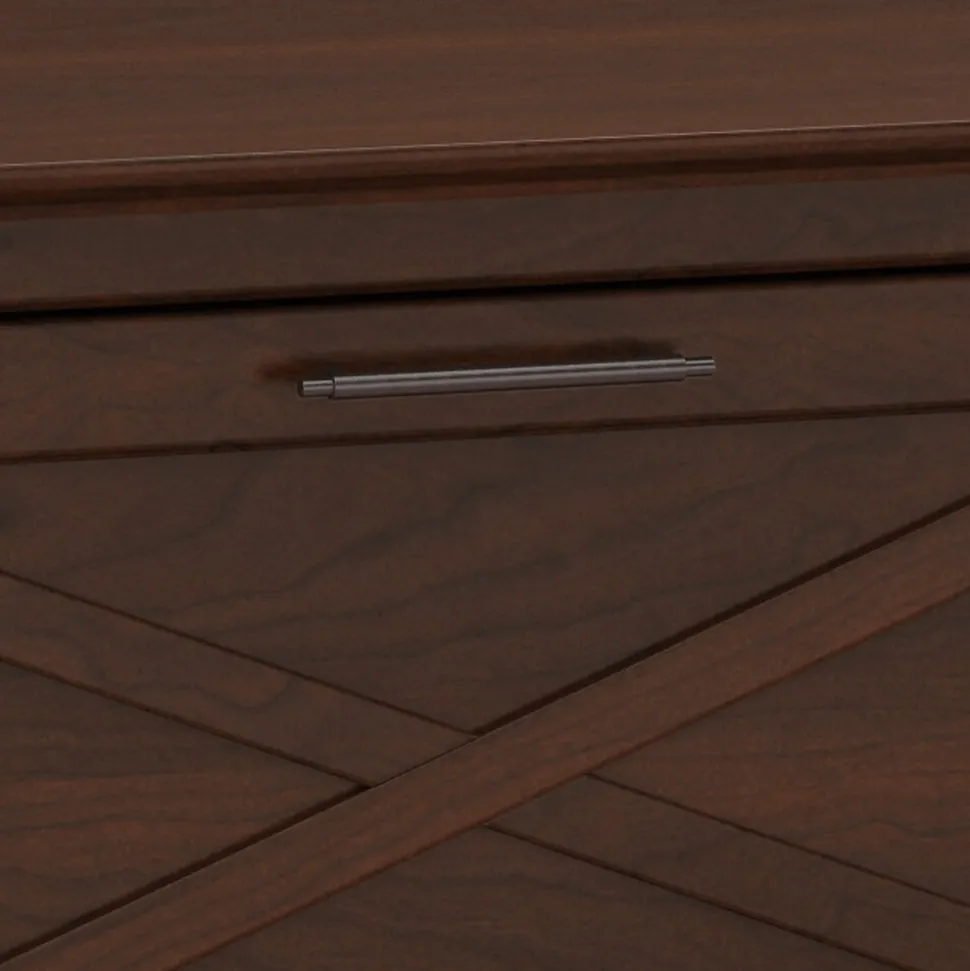 Bush Furniture Key West 2 Drawer Lateral File Cabinet, Bing Cherry (KWF130BC-03)