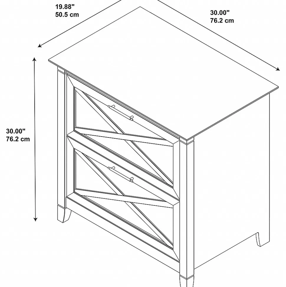 Bush Furniture Key West 2 Drawer Lateral File Cabinet, Bing Cherry (KWF130BC-03)