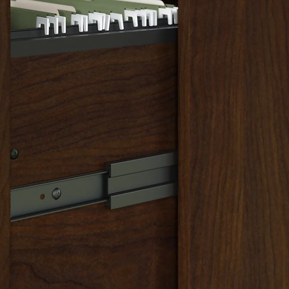 Bush Furniture Key West 2 Drawer Lateral File Cabinet, Bing Cherry (KWF130BC-03)