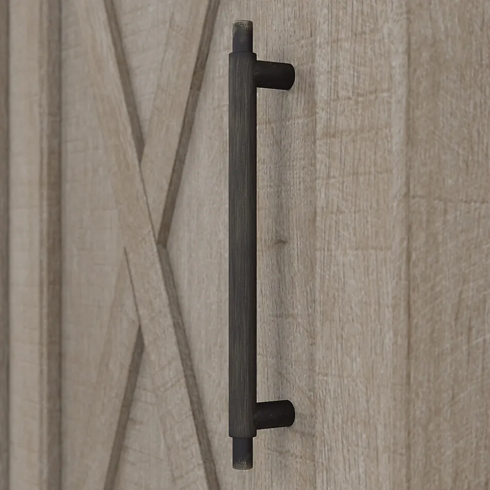 Bush Furniture Key West 30" Small Storage Cabinet with Door and 3 Shelves, Washed Gray (KWS116WG-03)