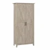 Bush Furniture Key West 66" Tall Storage Cabinet with Doors and 5 Shelves, Washed Gray (KWS266WG-03)