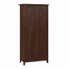 Bush Furniture Key West 65.98" Tall Storage Cabinet with Doors and 5 Shelves, Bing Cherry (KWS266BC-03)