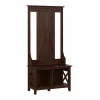 Bush Furniture Key West 66" Hall Tree with Shoe Storage Bench, Bing Cherry (KWS166BC-03)