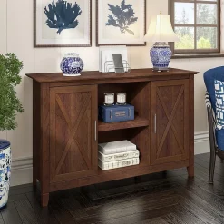 Bush Furniture Key West 30" Accent Cabinet with Doors and 4 Shelves, Bing Cherry (KWS146BC-03)