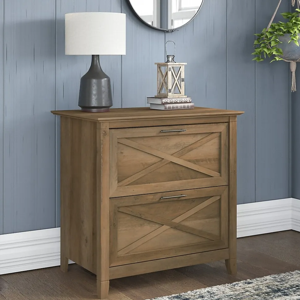 Bush Furniture Key West 2-Drawer Lateral File Cabinet, Letter/Legal, Reclaimed Pine, 30" (KWF130RCP-03)
