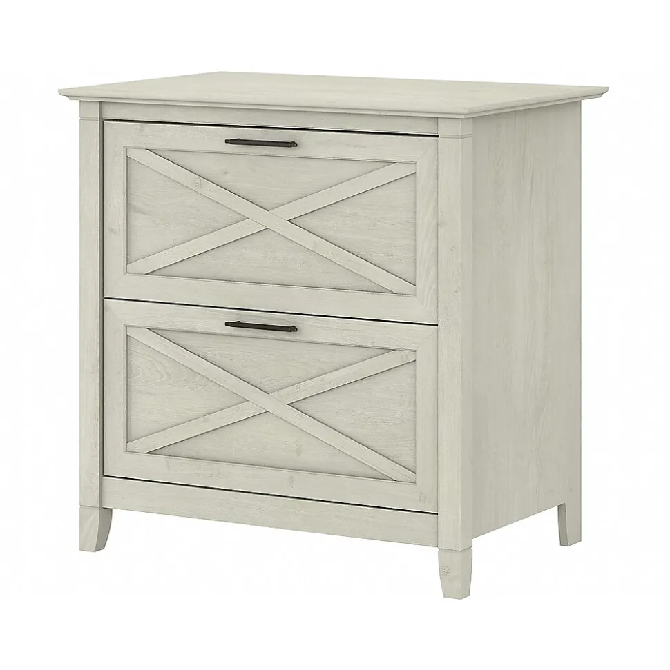 Bush Furniture Key West 2-Drawer Lateral File Cabinet, Letter/Legal, Linen White Oak, 30" (KWF130LW-03)
