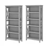 Bush Furniture Key West 66"H 5-Shelf Bookcase with Adjustable Shelves, Cape Cod Gray Laminated Wood, 2/Set (KWS046CG)