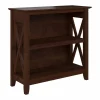 Bush Furniture Key West 30"H 2-Shelf Bookcase with Adjustable Shelf, Bing Cherry (KWB124BC-03)