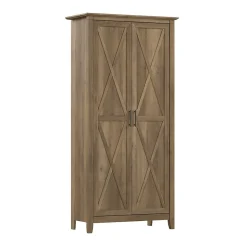 Bush Furniture Key West 65.98"H Storage Cabinet with 5 Shelves, Reclaimed Pine (KWS266RCP-03)