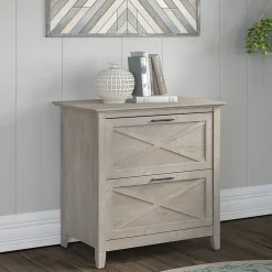 Bush Furniture Key West Lateral File, Washed Gray (KWF130WG-03)