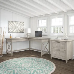 Bush Furniture Key West Lateral File, Washed Gray (KWF130WG-03)