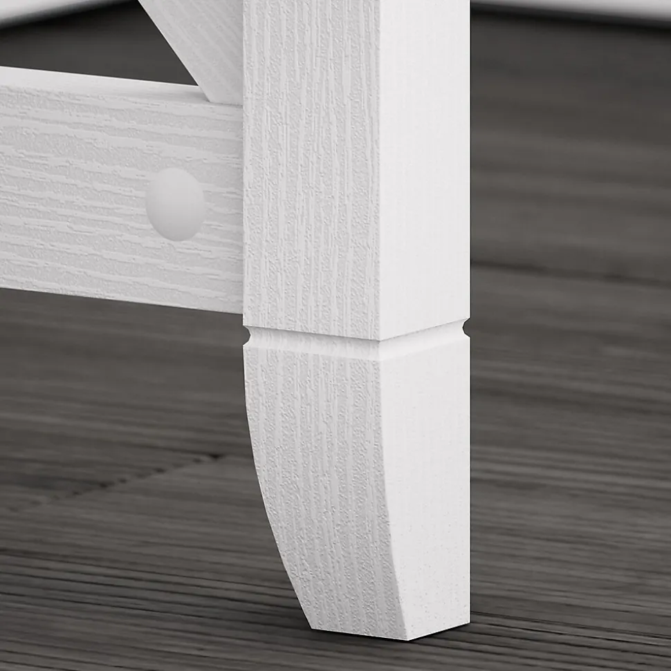 Bush Furniture Key West 60"W L-Shaped Desk, Pure White Oak (KWD160WT-03)