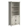 Bush Furniture Knoxville 72"H 5-Shelf Bookcase with Doors, Cottage White (CGB132CWH-03)