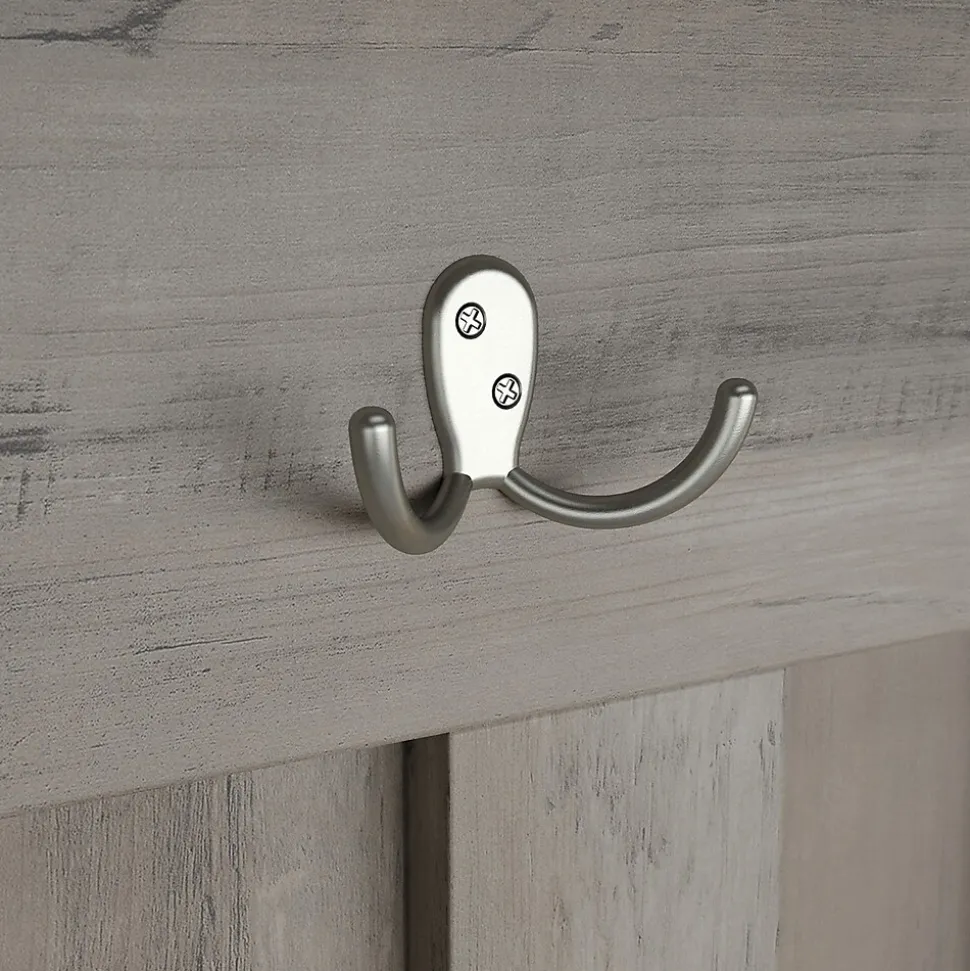 Bush Furniture Salinas 68.11" Storage Set with Hall Tree, Shoe Bench and Accent Cabinet, 5 Shelves, Driftwood Gray (SAL008DG)